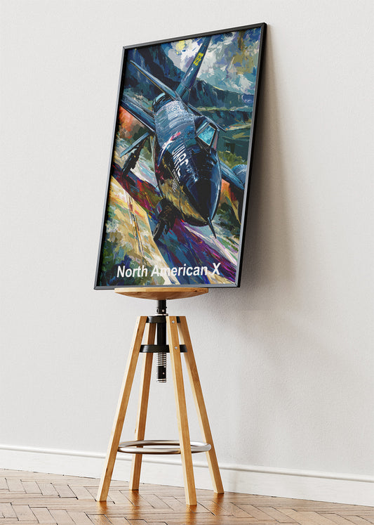 North American X-Series Aircraft Poster & Canvas Print – Illustrated Experimental Jet Wall Art