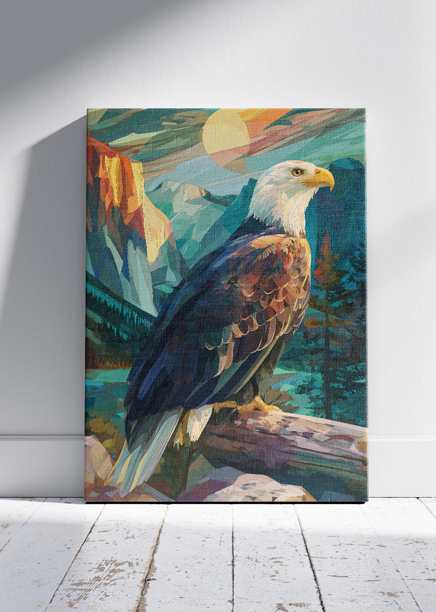 Bald Eagle Wall Art Print & Canvas – Majestic Wildlife Mountain Artwork