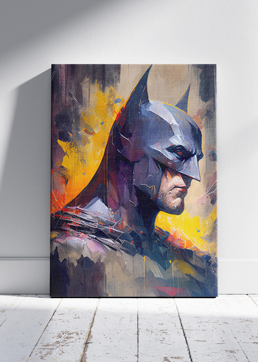 Batman – Dramatic Modern Portrait Canvas & Poster Print – AI PRINT LAB
