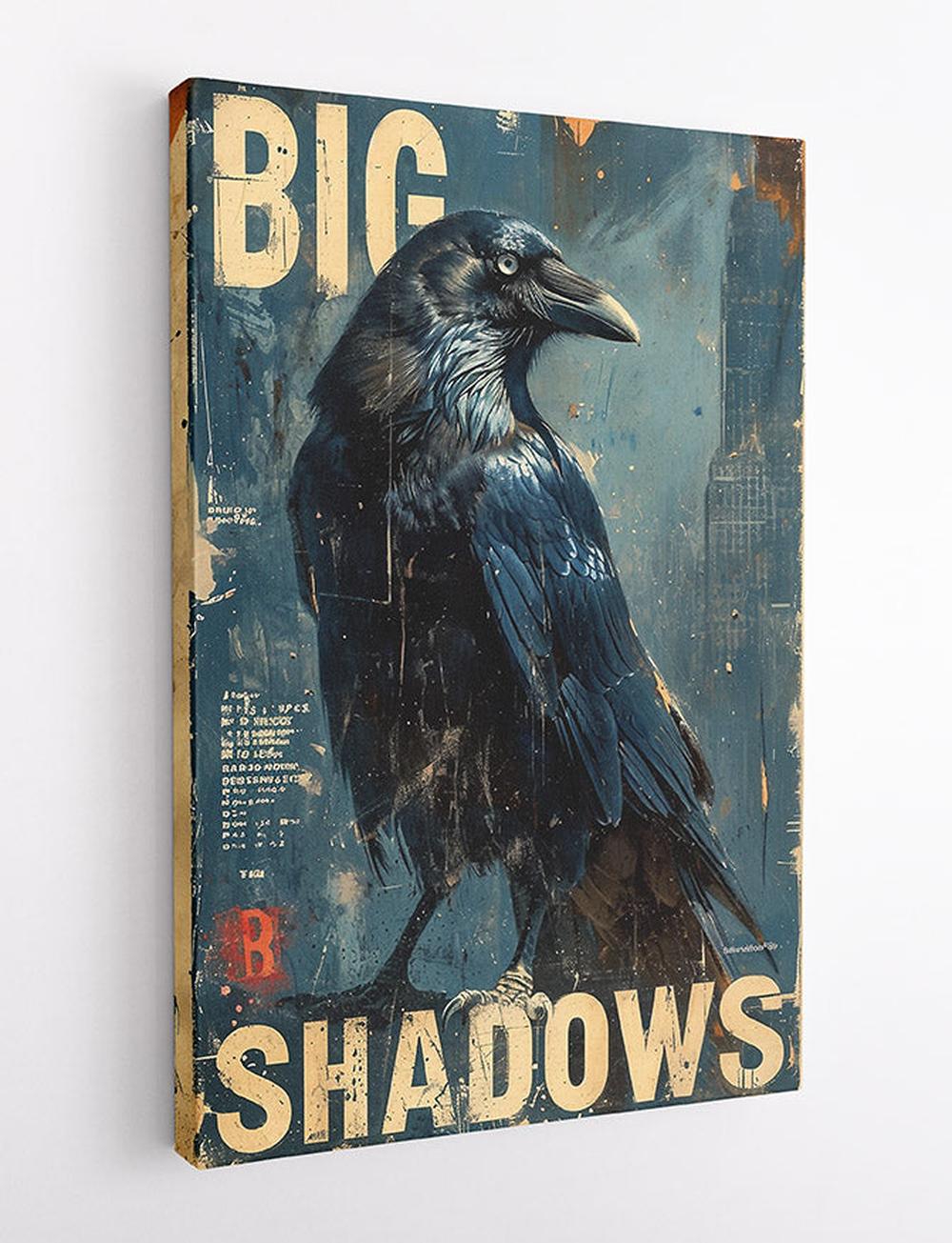 Big Shadows Raven Vintage-Style Canvas Print & Poster – T612 – AiPrintLab