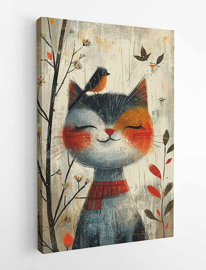 Black Cats & Witches Night – Spooky Halloween Village Canvas & Poster Wall Art – T1153 – AiPrintLab