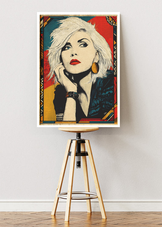 Blondie Inspired Retro Pop Art Portrait Wall Art Poster & Canvas Print