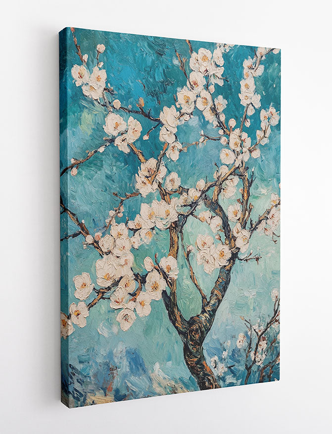 Blossoming Almond Tree – Van Gogh Inspired Floral Canvas & Poster Wall Art – T1035 – AiPrintLab