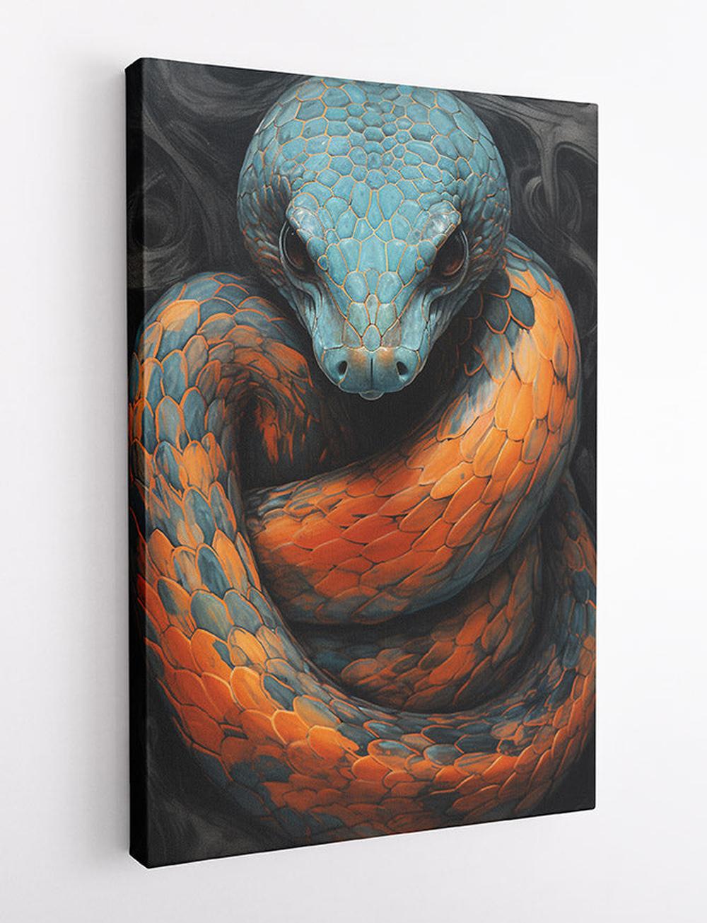 Blue and Orange Serpent Canvas Print & Poster – T587 – AiPrintLab