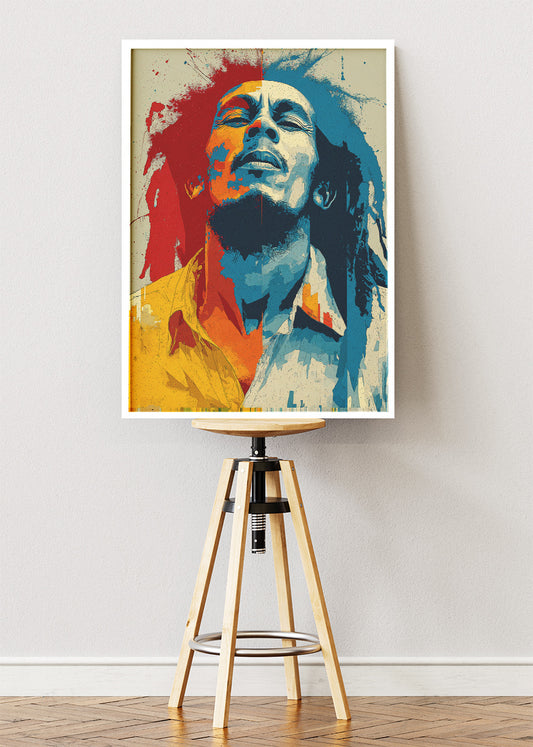 Bob Marley Colour Pop Portrait Wall Art Poster & Canvas