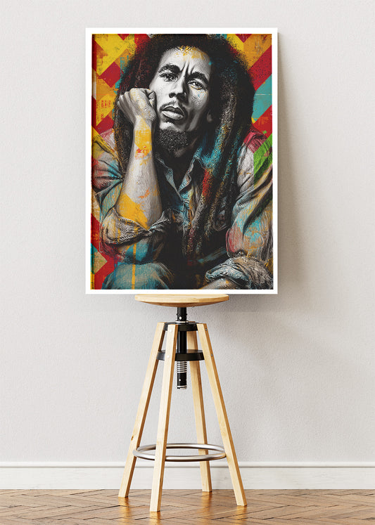 Bob Marley Rasta Portrait Wall Art Poster & Canvas Print