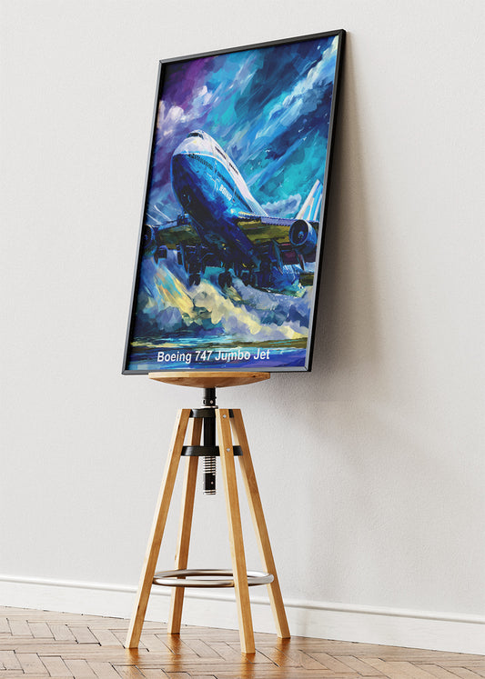 Boeing 747 Jumbo Jet Poster & Canvas Print – Dynamic Aviation Artwork – Aiprintlab