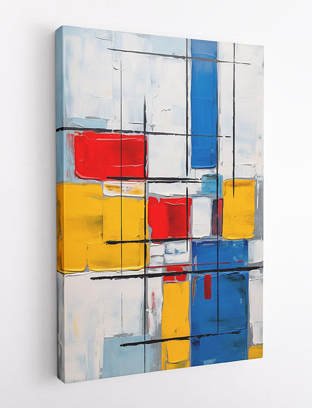 Bold Mondrian-Inspired Abstract Art Print – T525 – AiPrintLab
