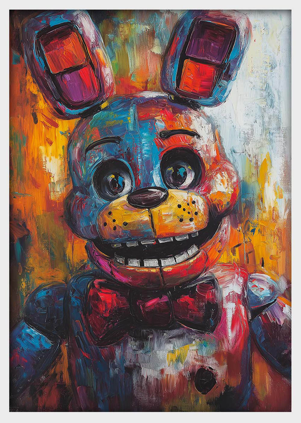 Bonnie-Inspired FNAF Wall Art – Colorful Animatronic Canvas & Poster Print – T1397 –
