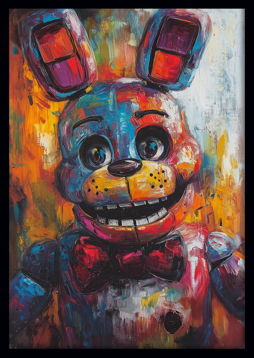 Bonnie-Inspired FNAF Wall Art – Colorful Animatronic Canvas & Poster Print – T1397 –