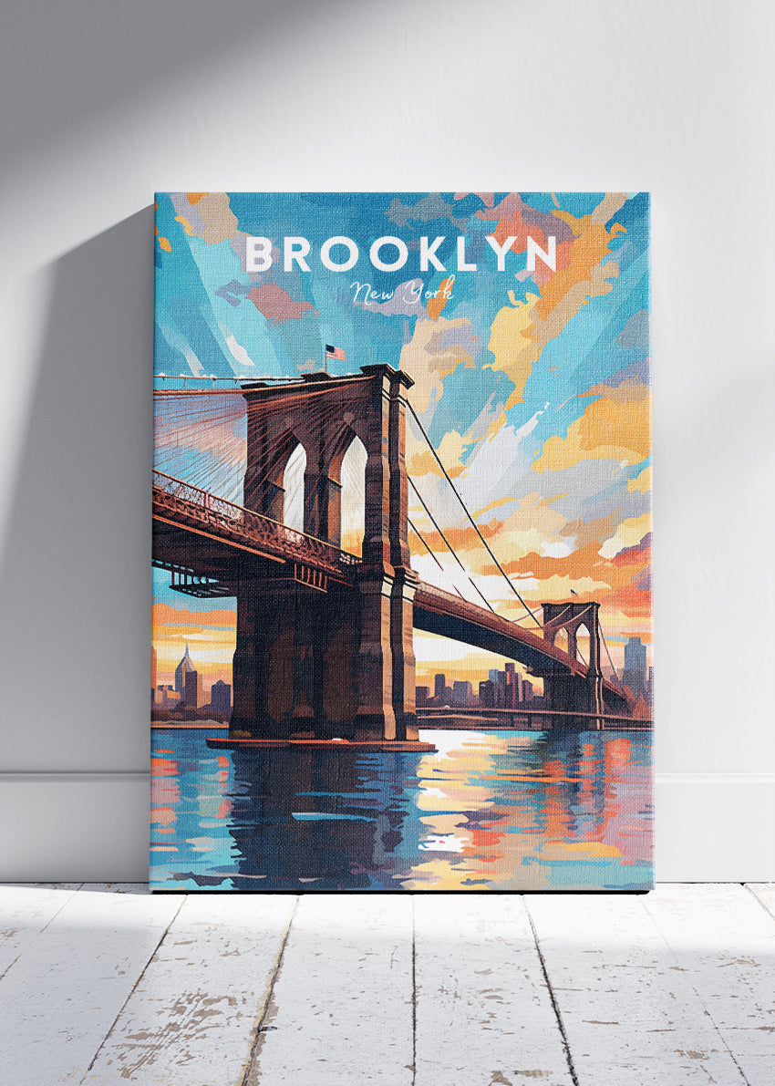 Brooklyn New York Poster & Canvas Print – Vibrant Skyline Wall Art