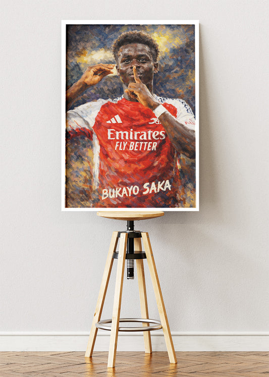Bukayo Saka Arsenal Painterly Portrait Poster Canvas & Print – AI PRINT LAB