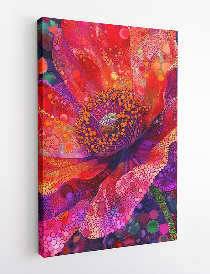 Bursting Bloom Mosaic – Colorful Abstract Flower Canvas & Poster Art – T1246 – AiPrintLab