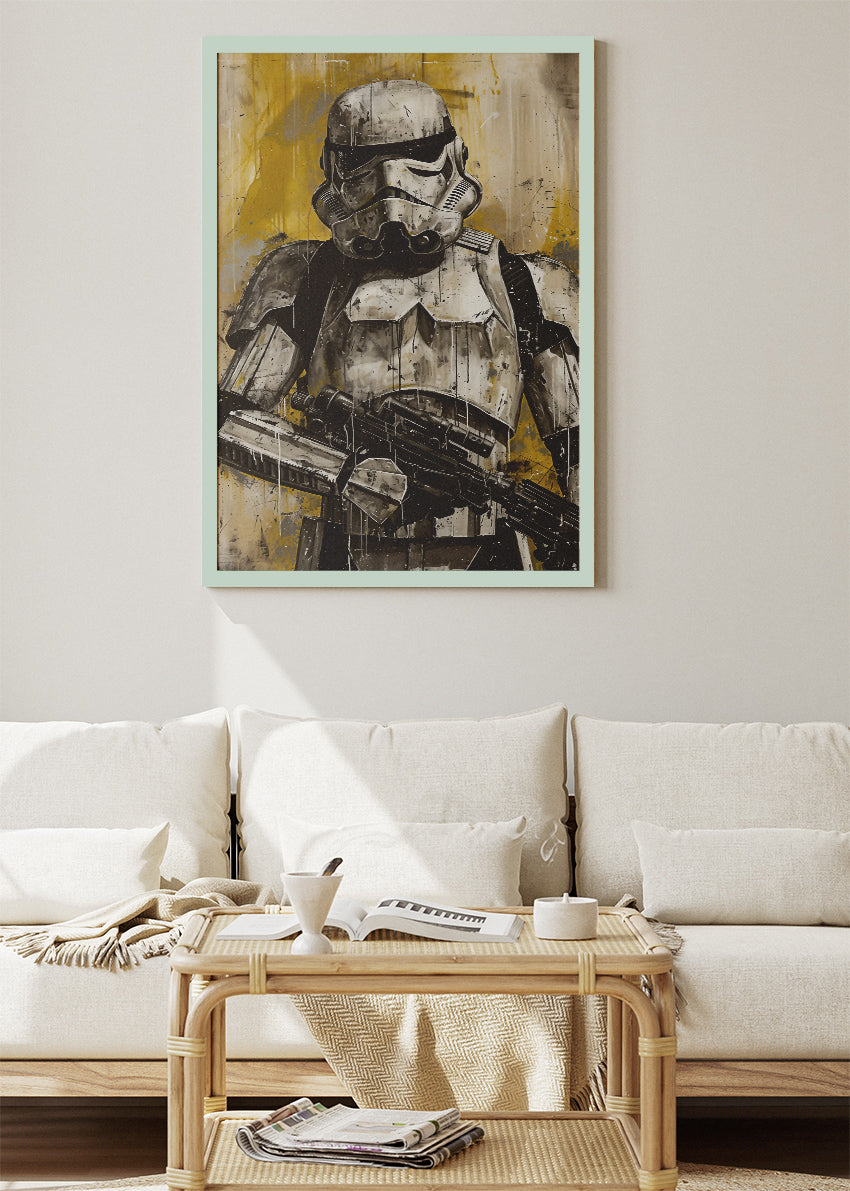 Stormtrooper Vintage Grunge Portrait Canvas & Poster Print – AI PRINT LAB