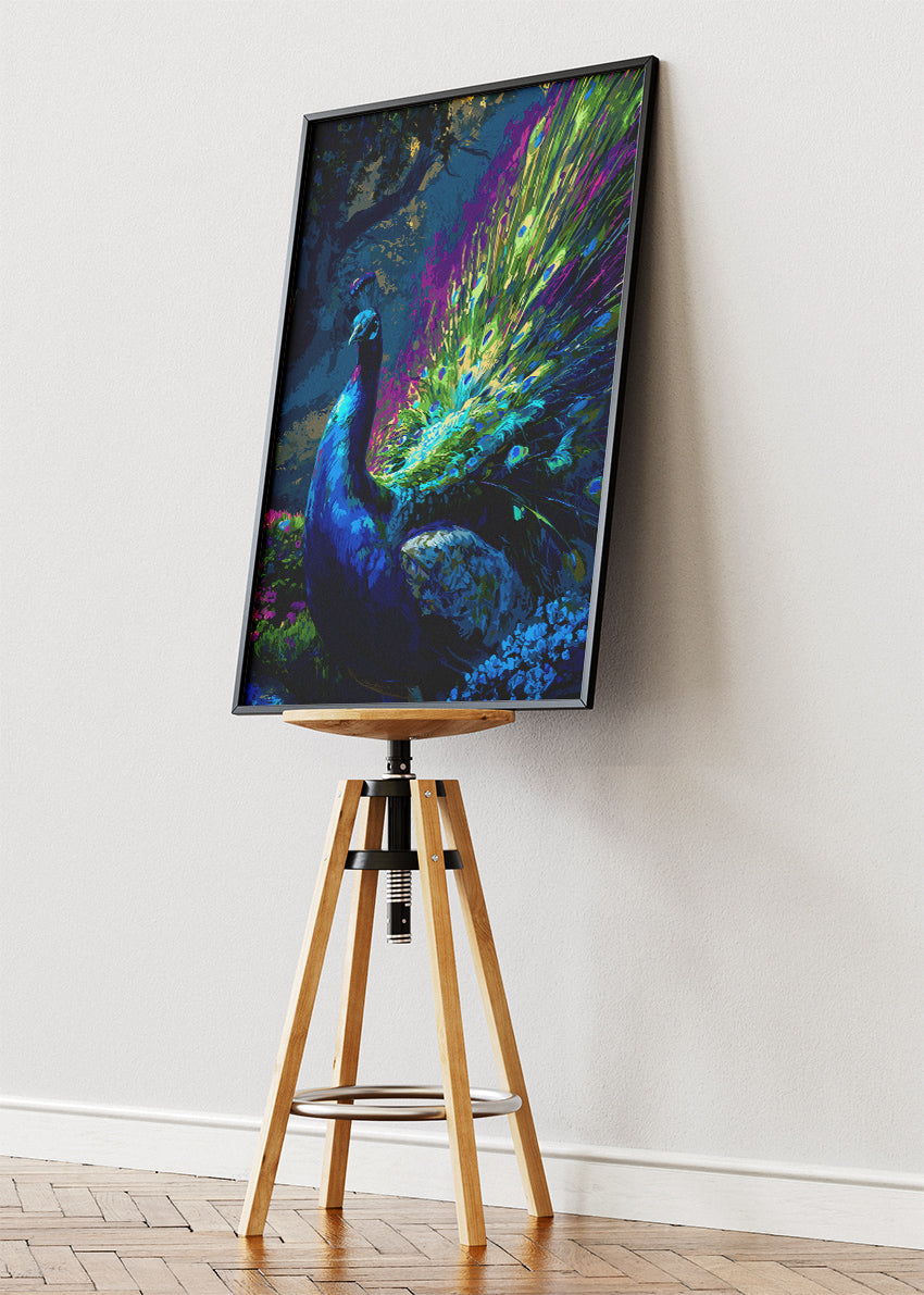 Peacock Poster & Canvas Print – Vibrant Exotic Bird Artwork