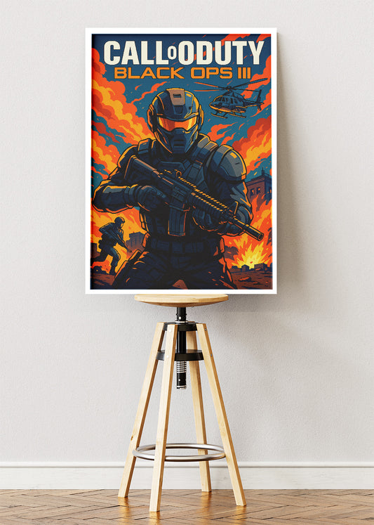 Call of Duty Black Ops III Wall Art | Elite Soldier Action Gaming Poster & Canvas