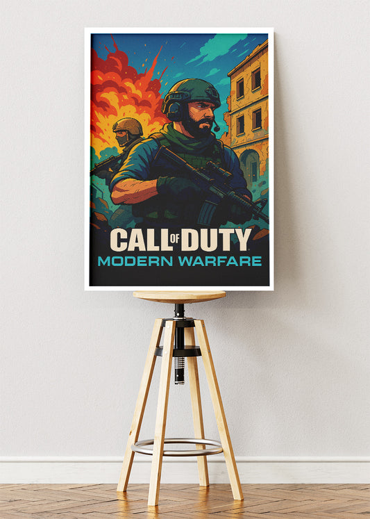 Call of Duty Modern Warfare Wall Art | Explosive Tactical FPS Gaming Poster & Canvas