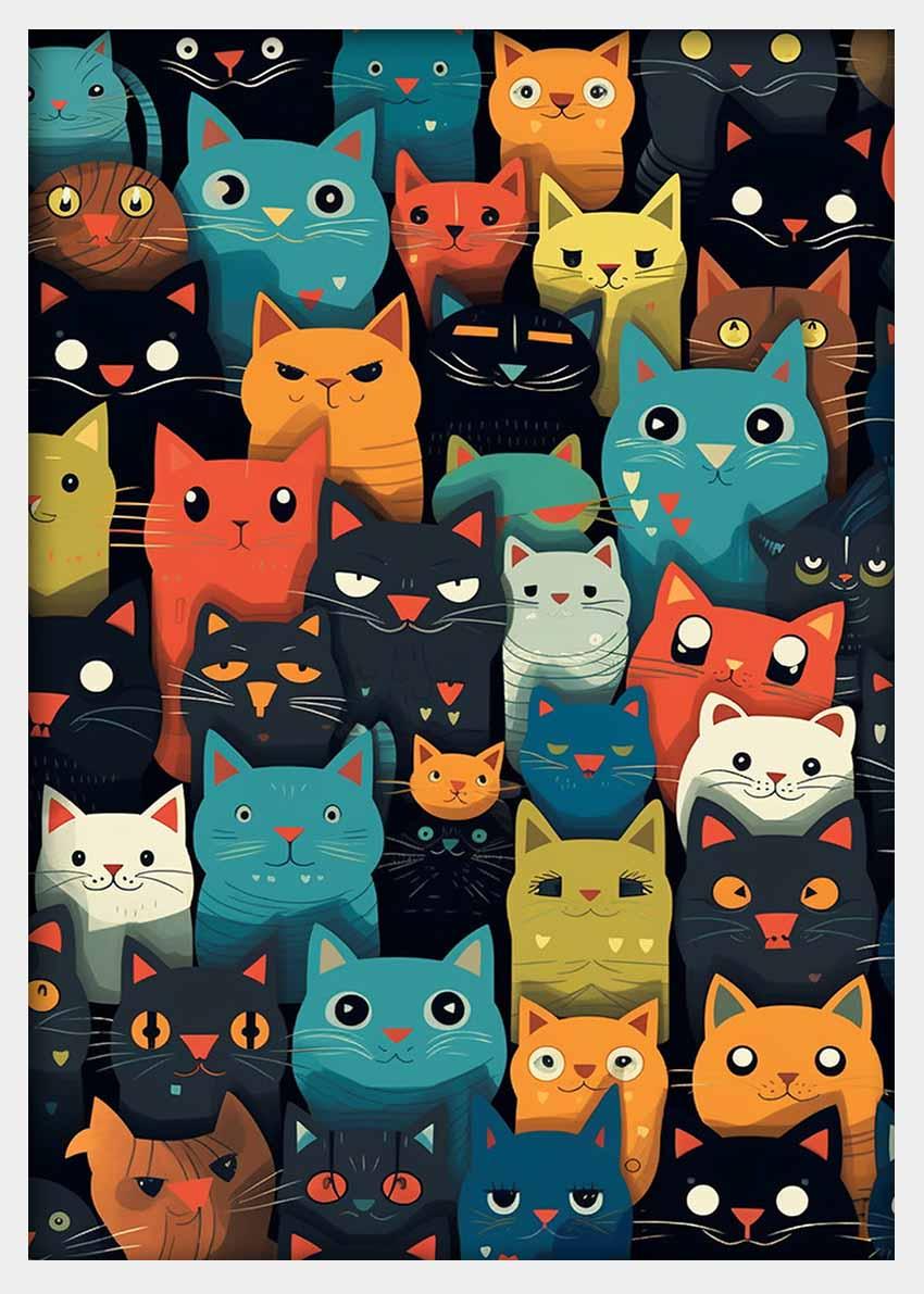 Cat Canvas & Poster Wall Art T345 Wildlife Series