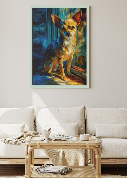 Chihuahua Dog Canvas Print & Poster – Colourful Pet Portrait Wall Art