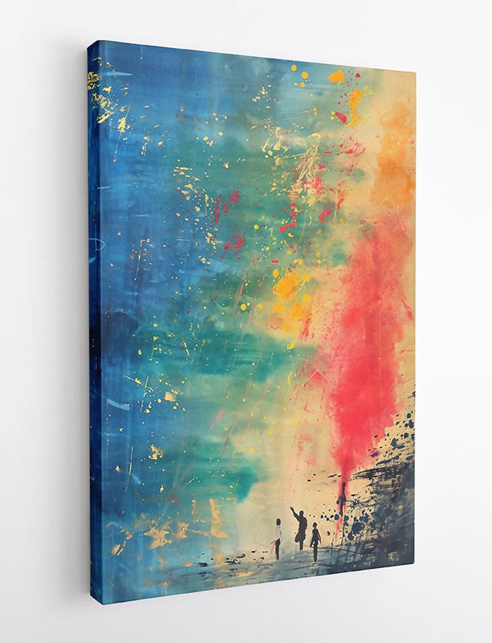 Children in Color – Abstract Watercolor Canvas & Poster Art – T821 – AiPrintLab