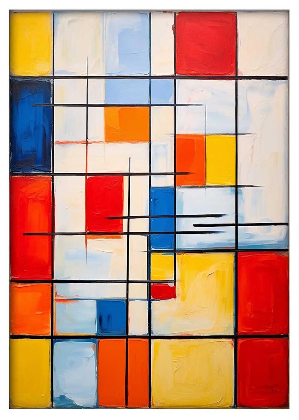Color Block Abstract Geometric Canvas Print & Poster – T577 – AiPrintLab