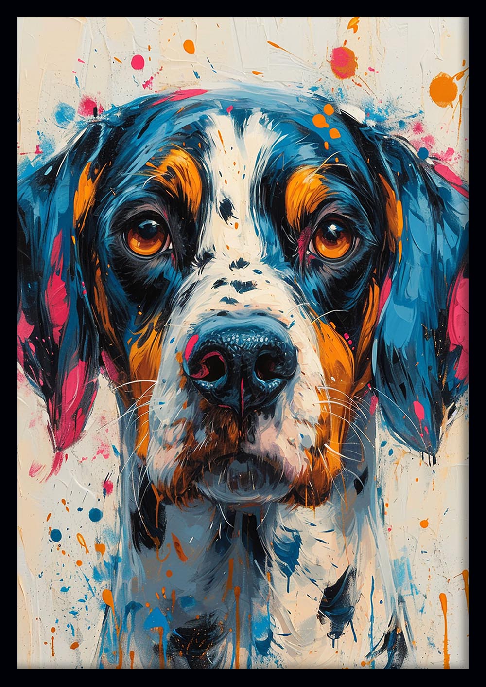 Color Splash Dog Portrait – Modern Pet Canvas Wall Art – T941 – AiPrintLab
