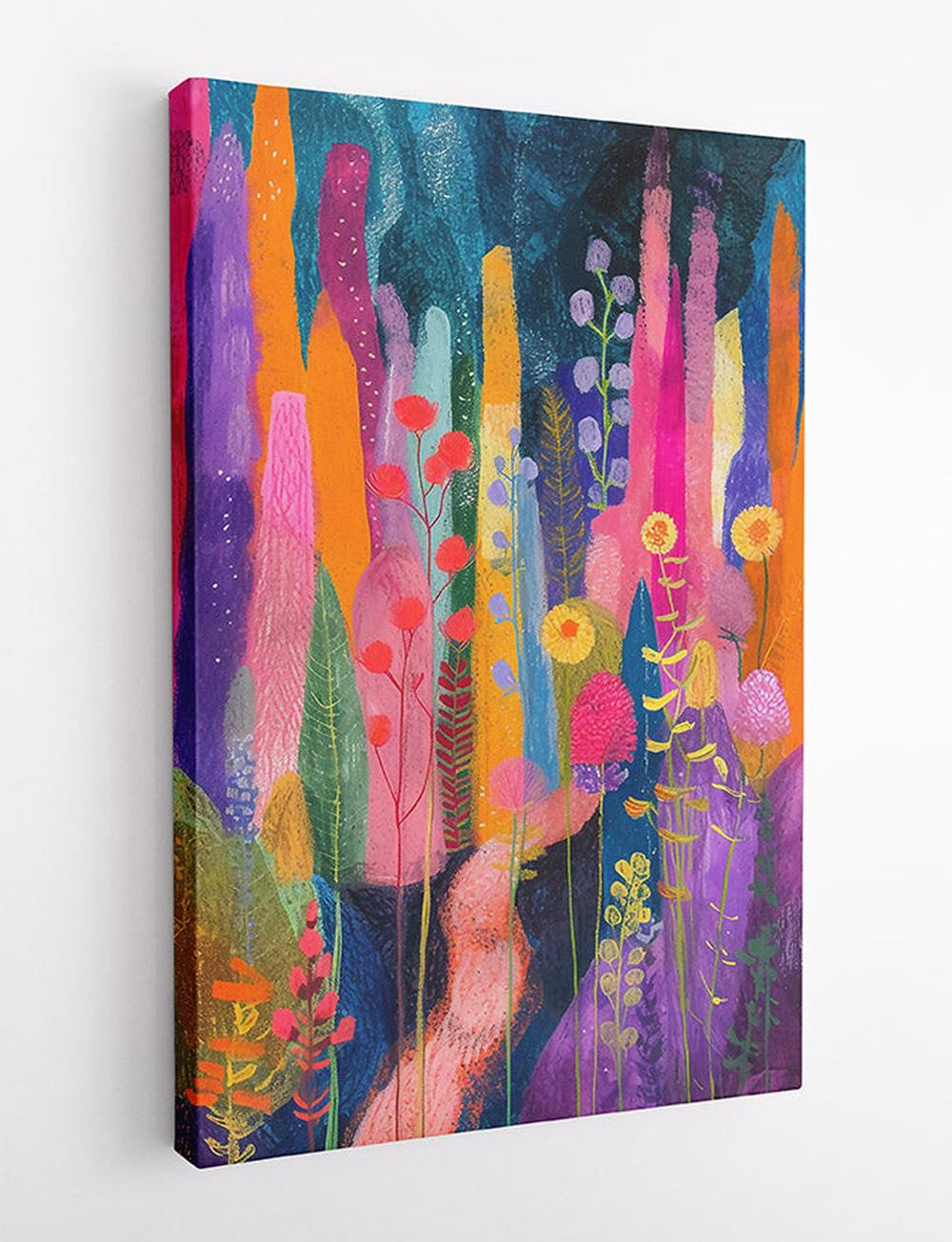 Colorful Abstract Fantasy Floral Canvas Art & Poster – T701 – AiPrintLab
