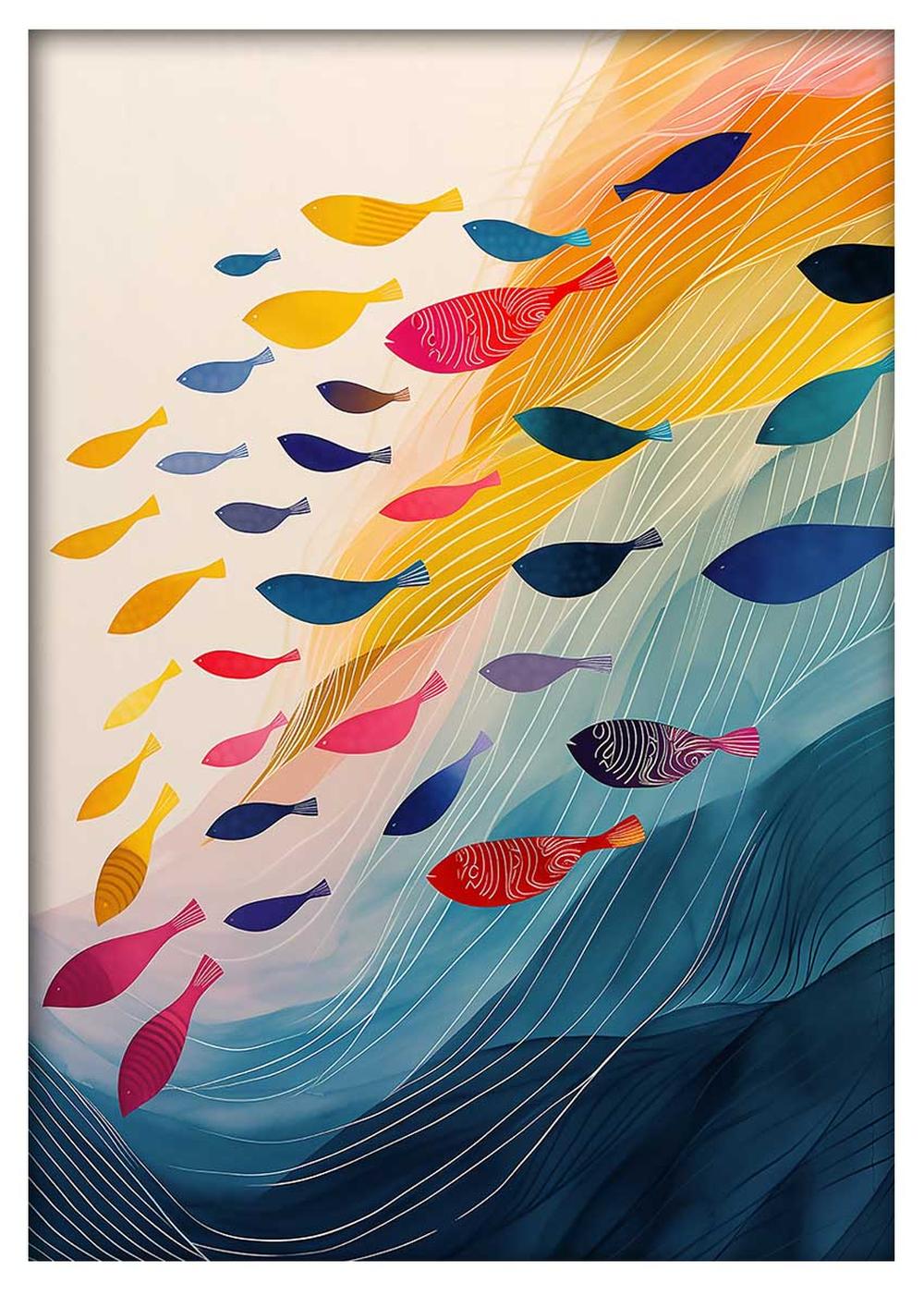 Colorful Abstract Fish Art Print & Canvas – T751 – AiPrintLab