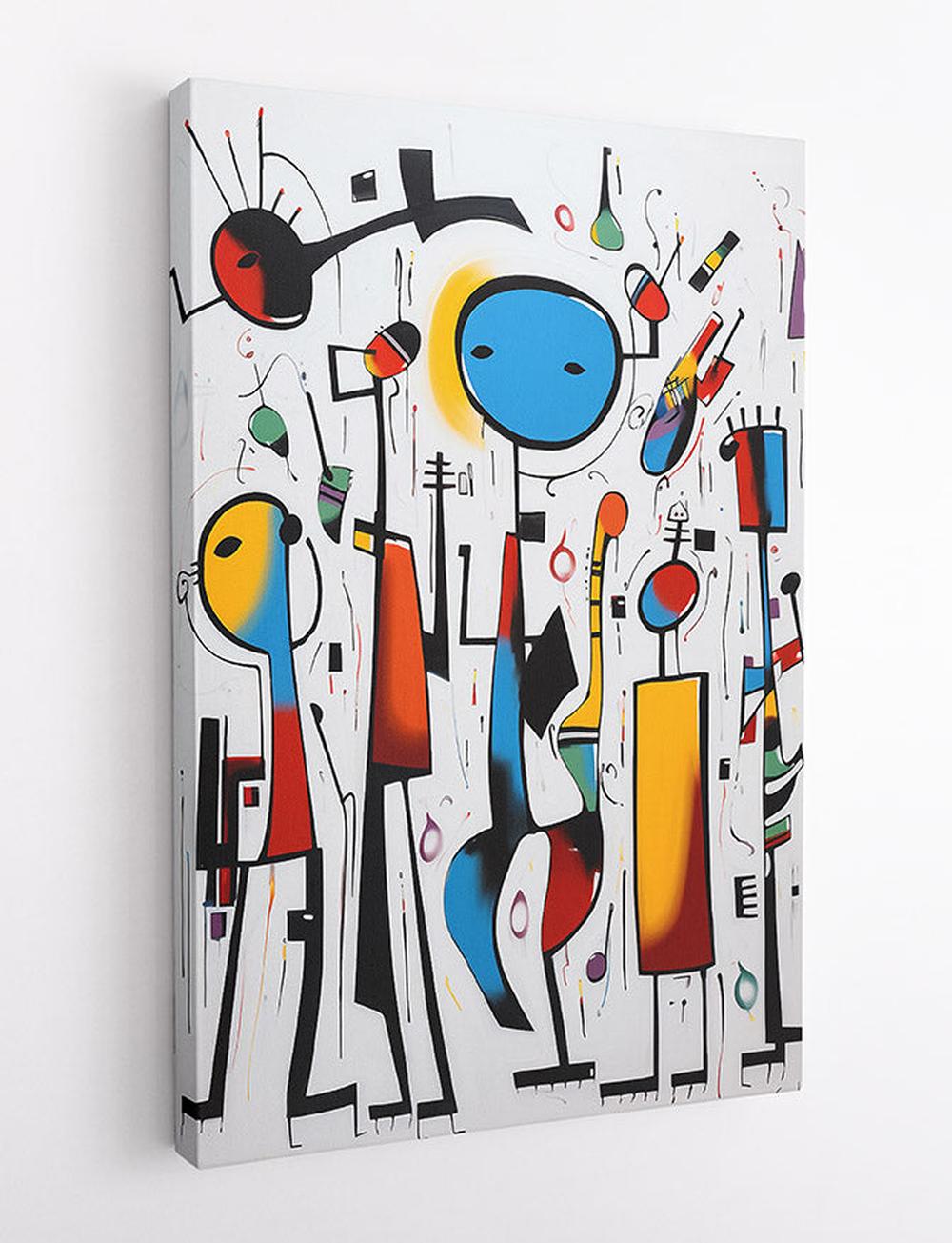 Colorful Abstract Stick Figures Modern Art Print – T524 – AiPrintLab