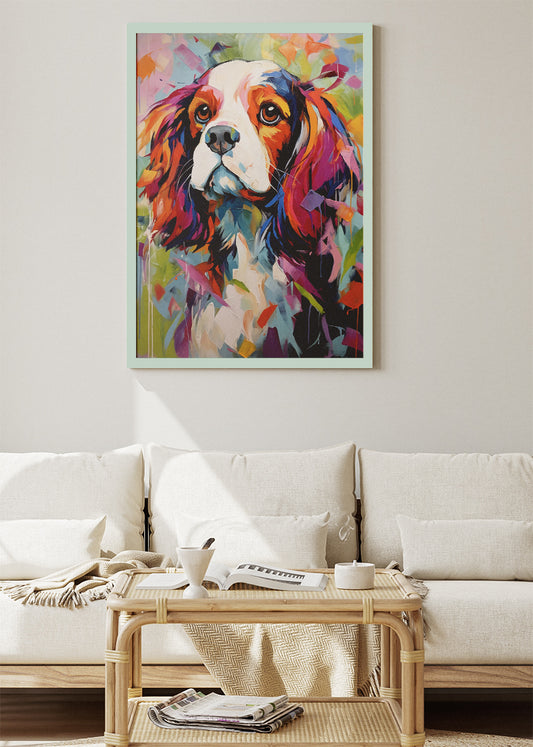 Colorful Dog Portrait Canvas Print & Poster – Modern Pet Wall Art