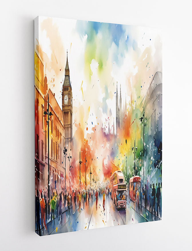 Colorful London Cityscape Art Print & Canvas – T759 – AiPrintLab