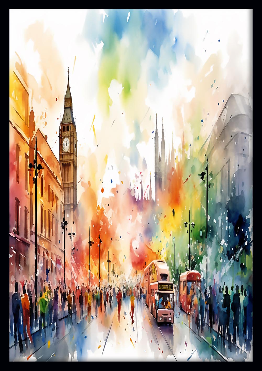 Colorful London Cityscape Art Print & Canvas – T759 – AiPrintLab