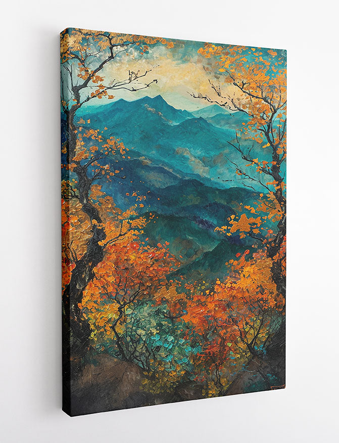 Colorful Mountain Forest Landscape Canvas Wall Art & Poster Print – T1197 – AiPrintLab