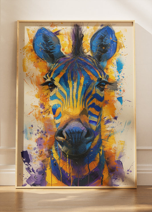 Colorful Zebra Wall Art Print & Canvas – Vibrant Abstract Wildlife Artwork