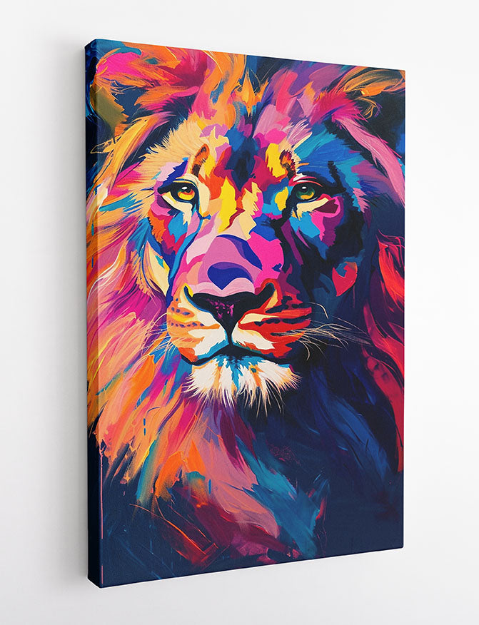 Colorful Lion Canvas Wall Art & Poster Print | Bold Pop Art Animal Portrait – T1367 – Aiprintlab 2