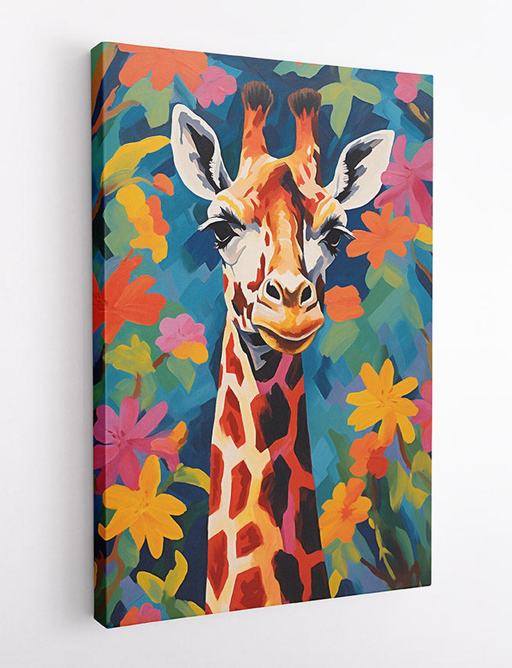 Colourful Giraffe Jungle Canvas Print & Poster – T497 – AiPrintLab