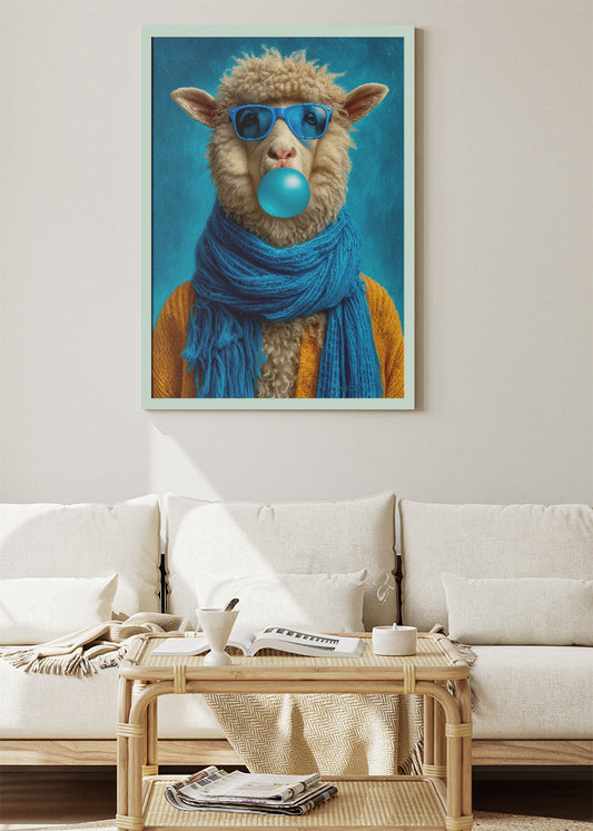 Cool Sheep Canvas Print & Poster – Funny Modern Animal Wall Art