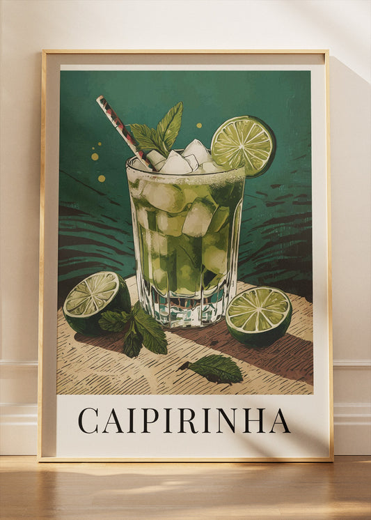 Caipirinha Cocktail Poster & Canvas Print | Classic Lime Bar Wall Art