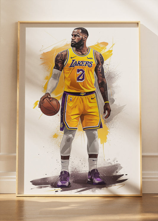 LeBron James Art Print & Canvas – Los Angeles Lakers Basketball Wall Art