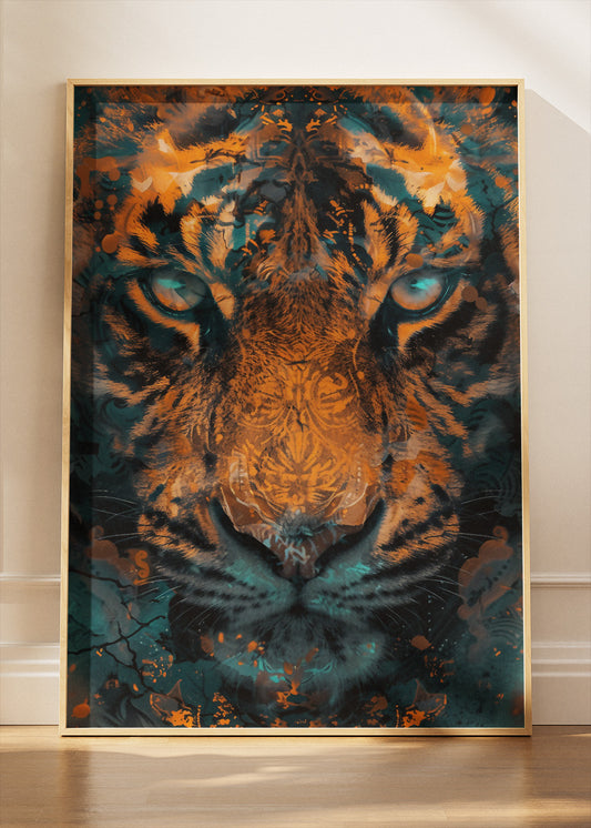 Tiger Face Art Print & Canvas – Intense Abstract Tiger Wall Art