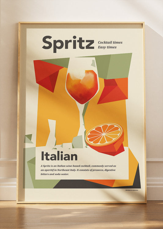 Italian Spritz Modern Poster & Canvas Print | Abstract Cocktail Wall Art
