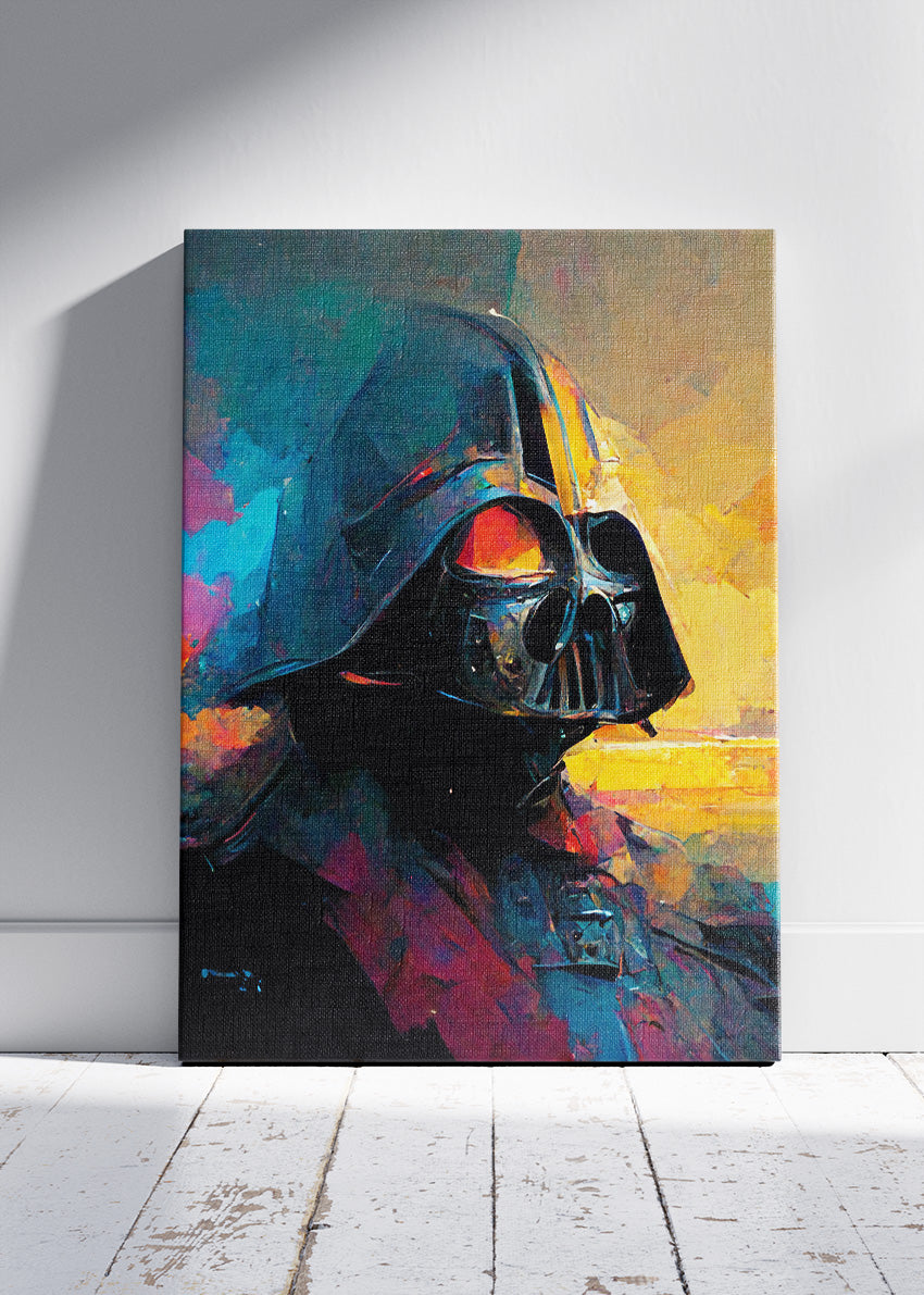 Darth Vader – Modern Color Splash Portrait Canvas & Poster Print – AI PRINT LAB