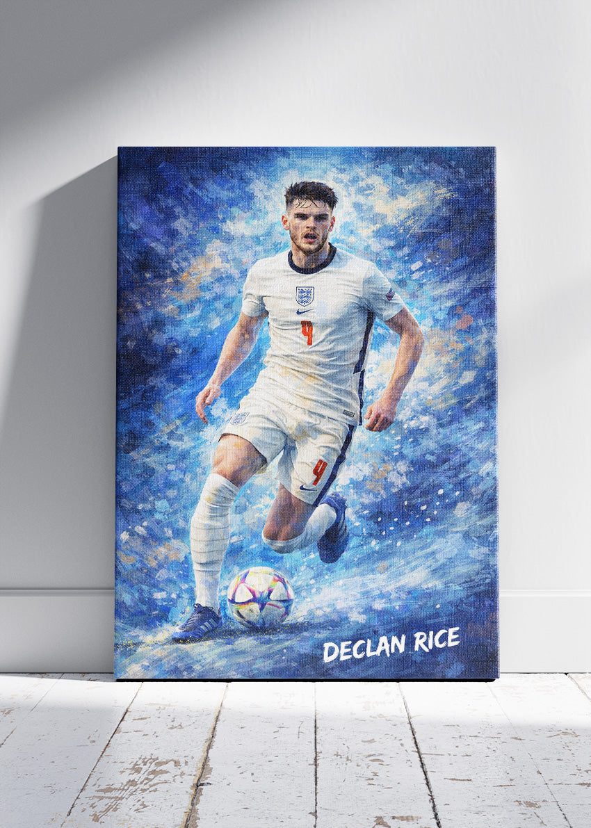 Declan Rice England Action Poster Canvas & Print – AI PRINT LAB