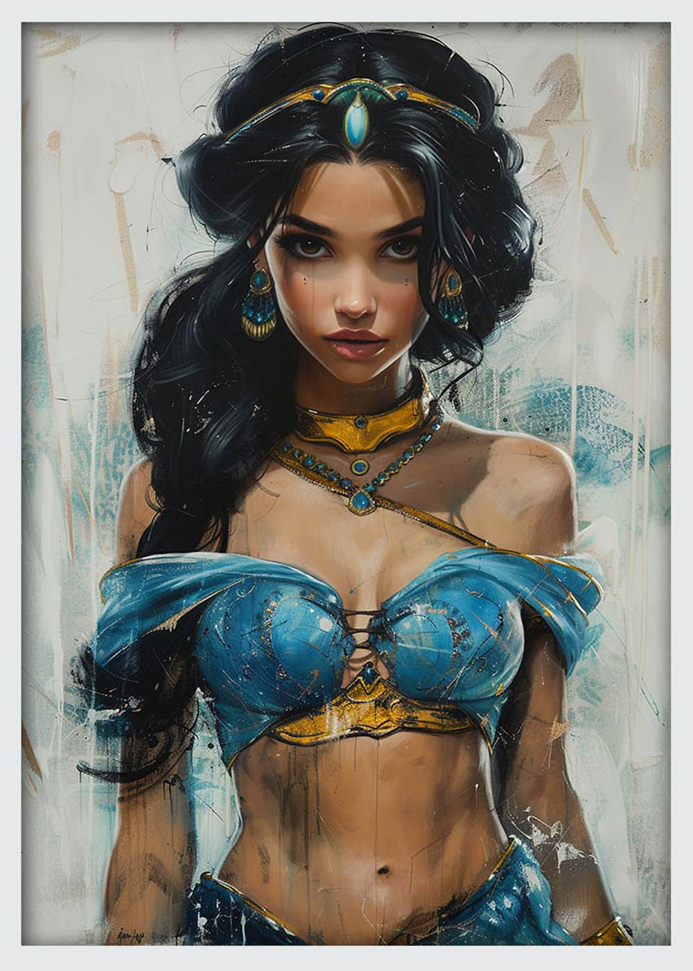 Desert Princess Power – Fantasy Warrior Woman Canvas & Poster Wall Art – T1021 – AiPrintLab