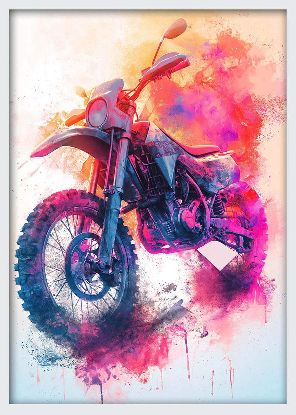 Dirt Bike Explosion – Vibrant Motocross Canvas & Poster Wall Art – T1263 – AiPrintLab