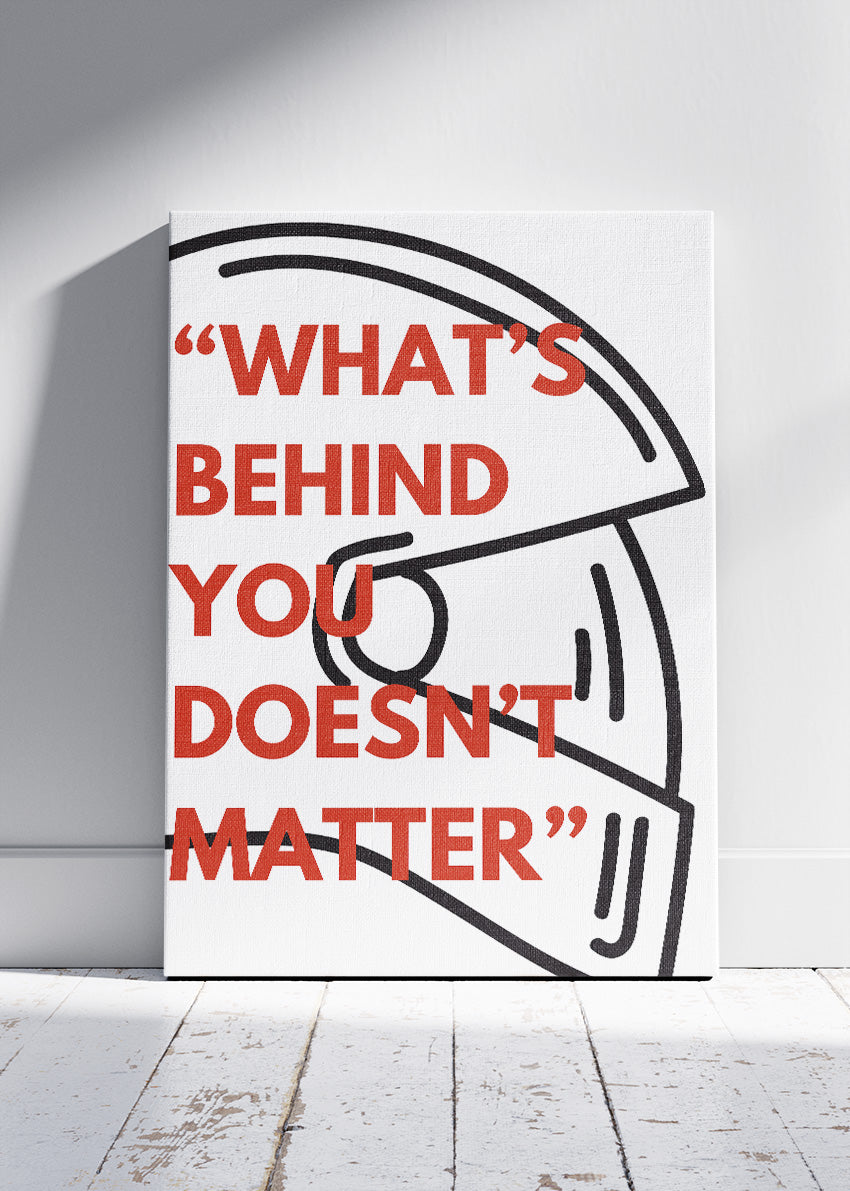 Motivational Racing Quote Poster & Canvas Print | Minimal Helmet Wall Art