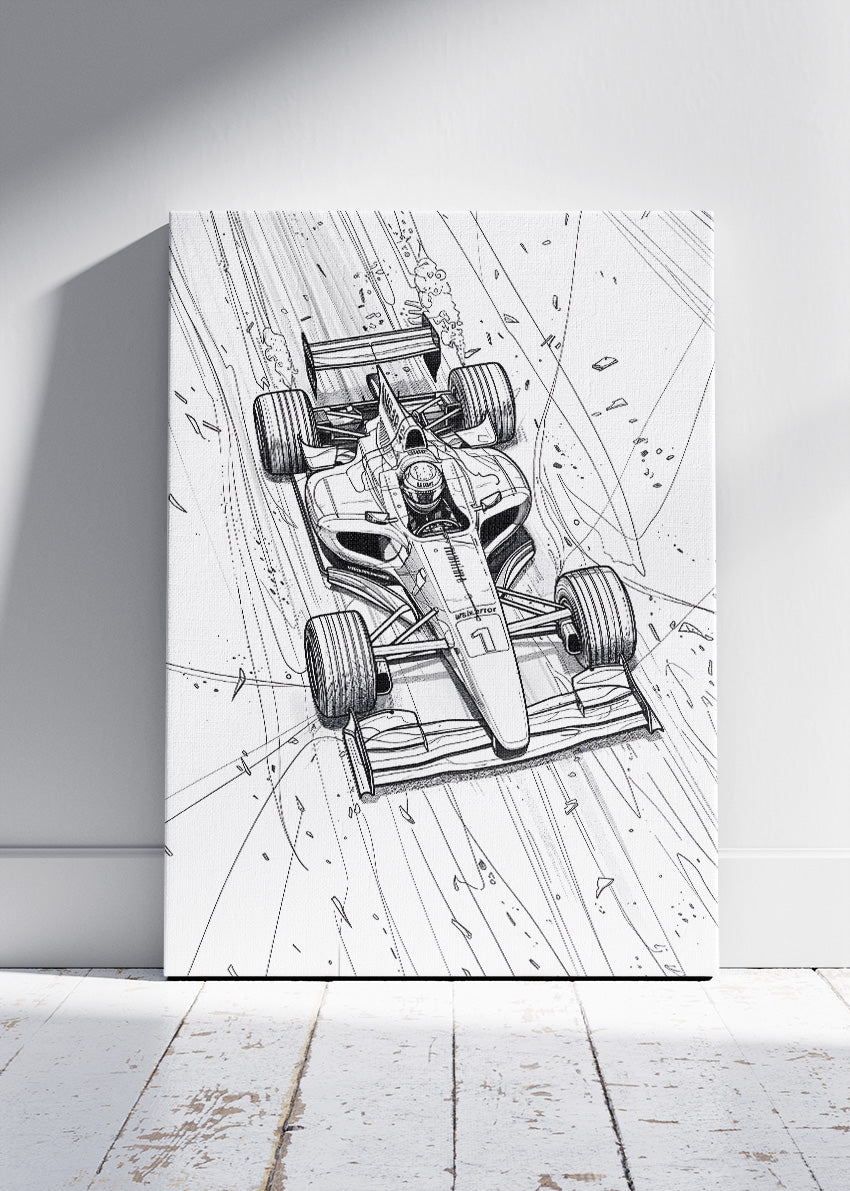 Formula 1 Line Art Poster & Canvas | Minimal Motorsport Sketch Wall Art