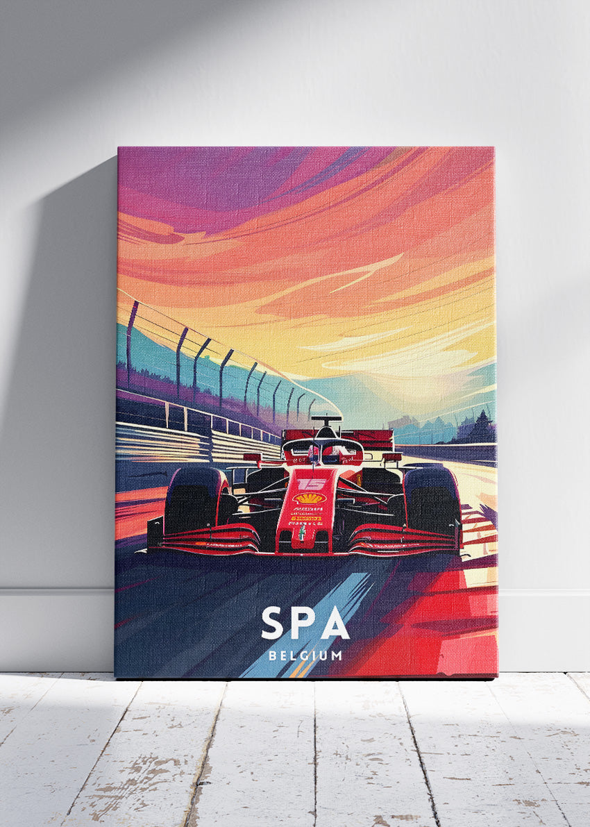 Spa Belgium Formula Racing Poster & Canvas Print | Iconic Circuit Motorsport Wall Art