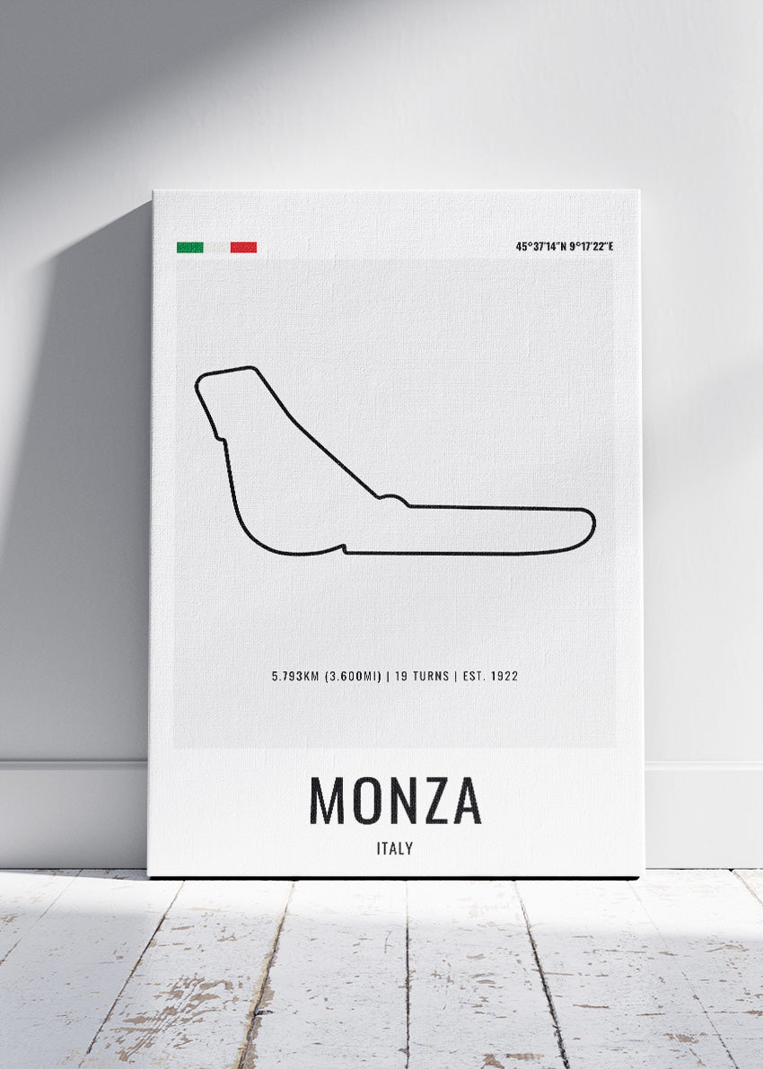 Monza Formula One Circuit Map Poster & Canvas | Italy Motorsport Wall Art