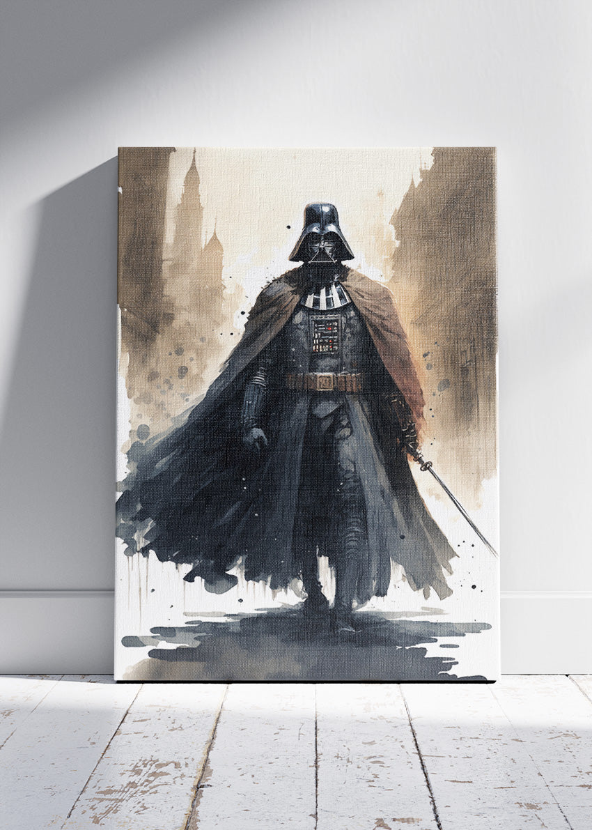 Darth Vader Urban Watercolor Portrait Canvas & Poster Print – AI PRINT LAB